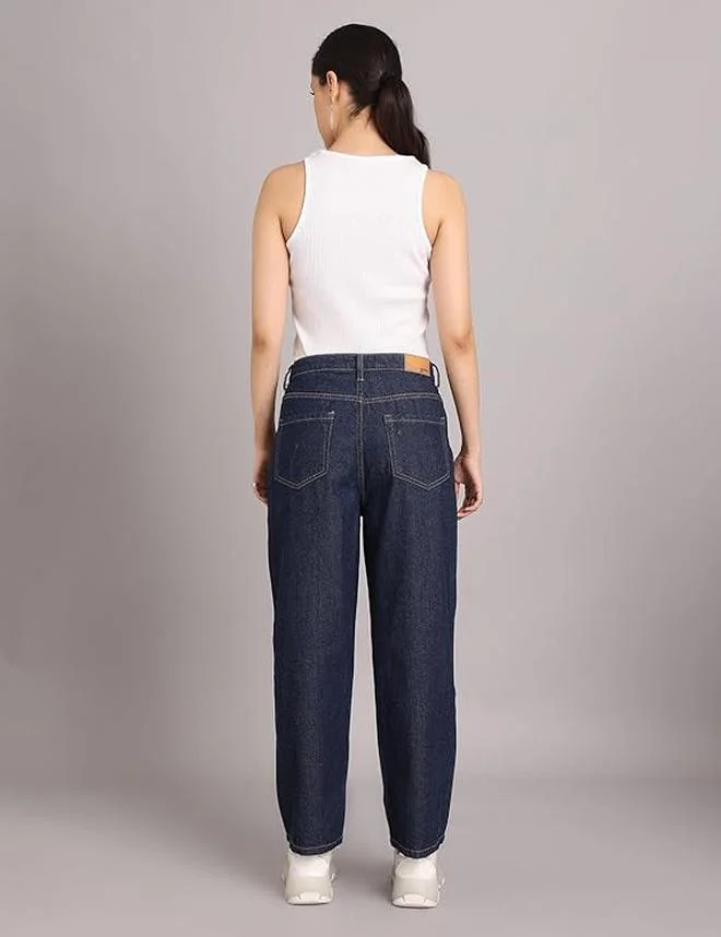 inkd Women's Relaxed Fit Jeans - Mid-Rise | 100% Cotton | Jeans for Women